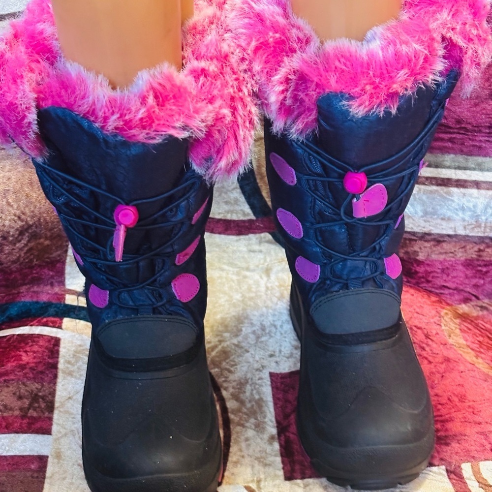 Kamik Black and Pink Combat Boots